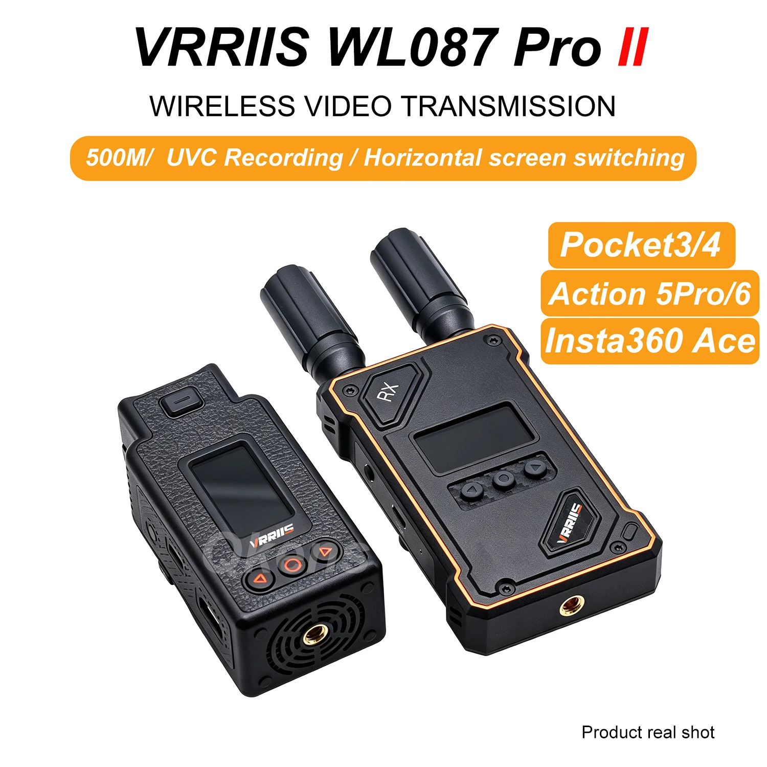HDMI Video Transmitter Receiver Wireless Extender 500M for Pocket 3 4 Action 6 Insta360 Ace Camera Live Streaming UVC Recording