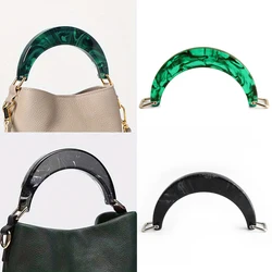 Semi-circular acrylic handle with square buckle Women's bag handle woven bag handle DIY handmade bag accessories green handle