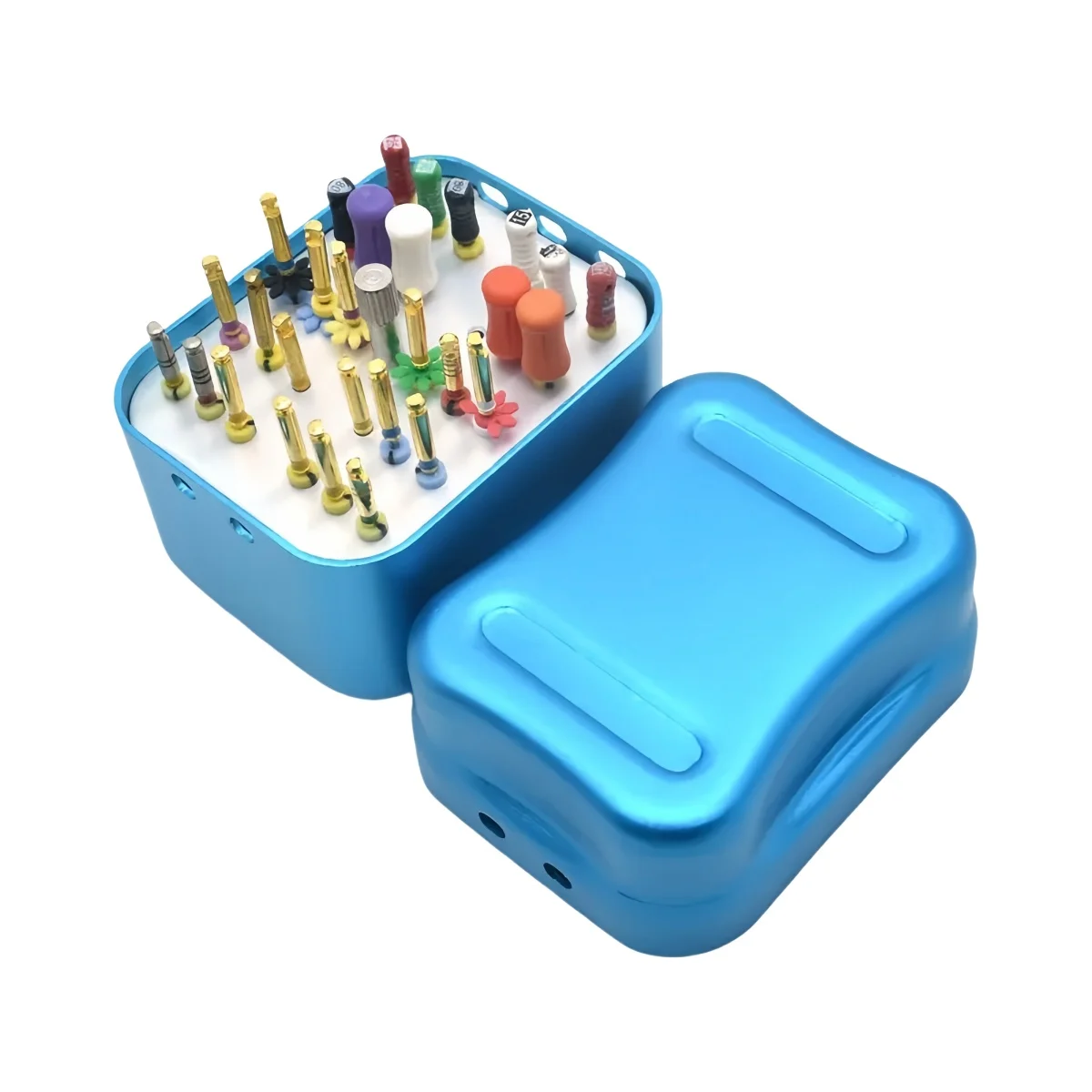 1pc F062 Dental Box 30 Points Endo Files Holder Disinfection Metal Autoclave Sterilizer Case Burs Oral Care Tools Random Color