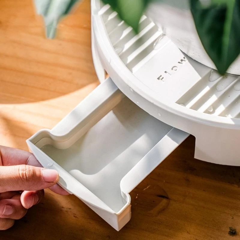 Plateau plante intérieure polyvalente avec roues Plate fleur Taclé Abs Texture D2rd