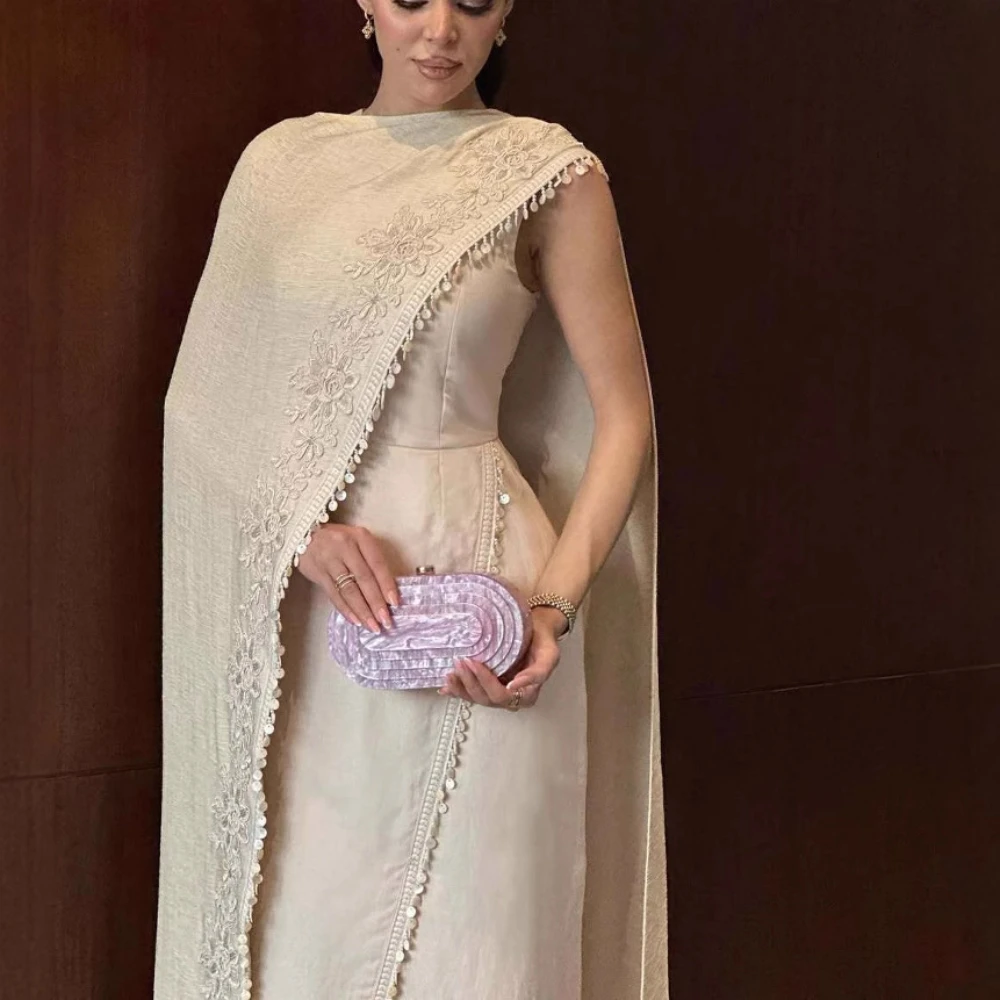 Romantic Kaftan 2-pieces Prom Gown Exclusive Arabic Dubai Women Evening Dress In Stock Spring Autumn Delicate Formal Events