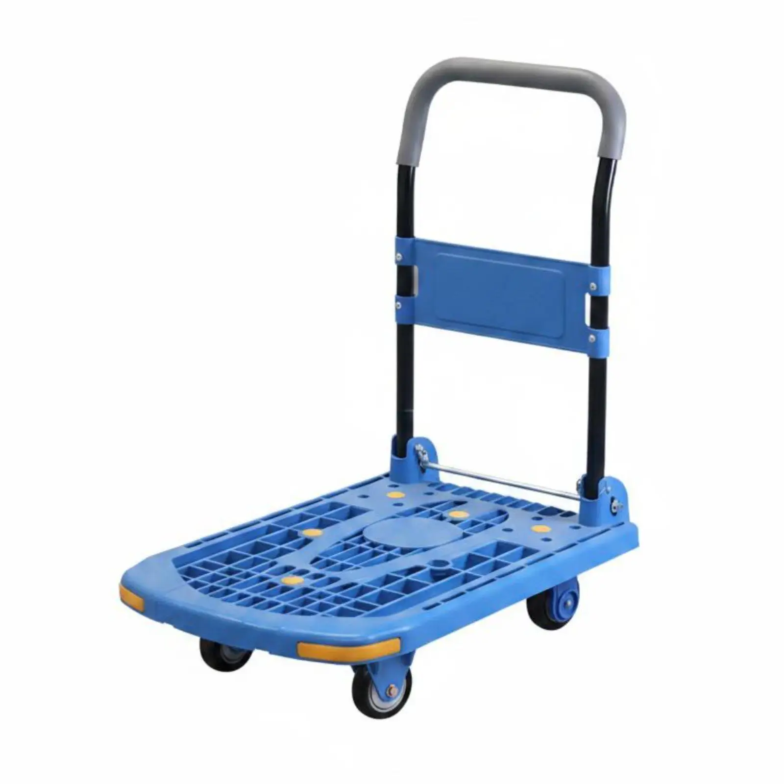 Portable Folding Hand Truck Cart with Quiet Swivel Wheels Foldable Flatbed Dolly for Boxes Parcels Household Moving Tasks