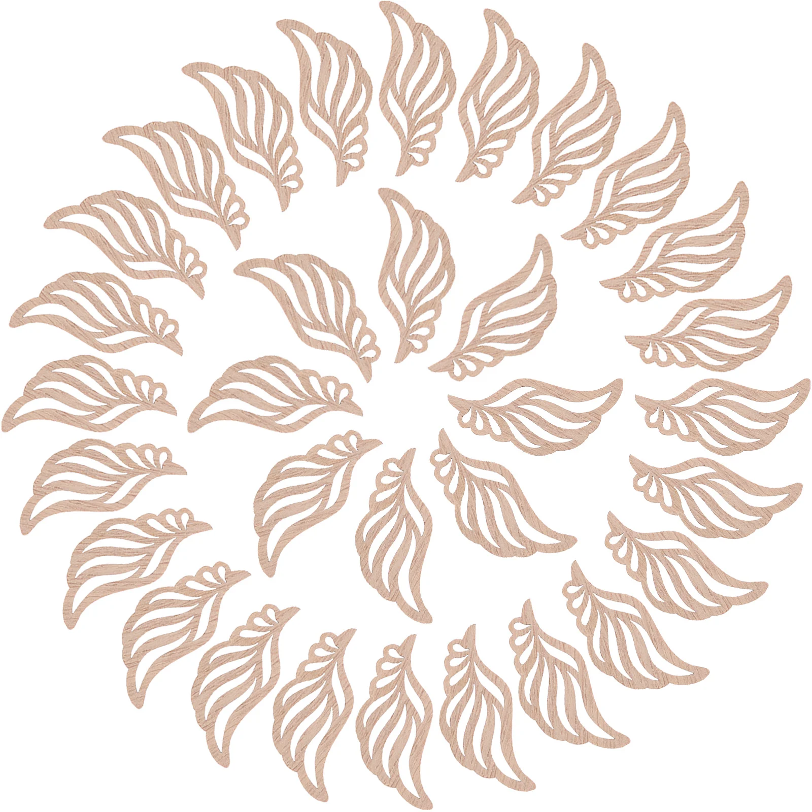 

50Pcs Unfinished Wooden Angel Wings Cutouts Natural Wood DIY Craft Supplies Christmas Wedding Rustic Home Decor Ornaments