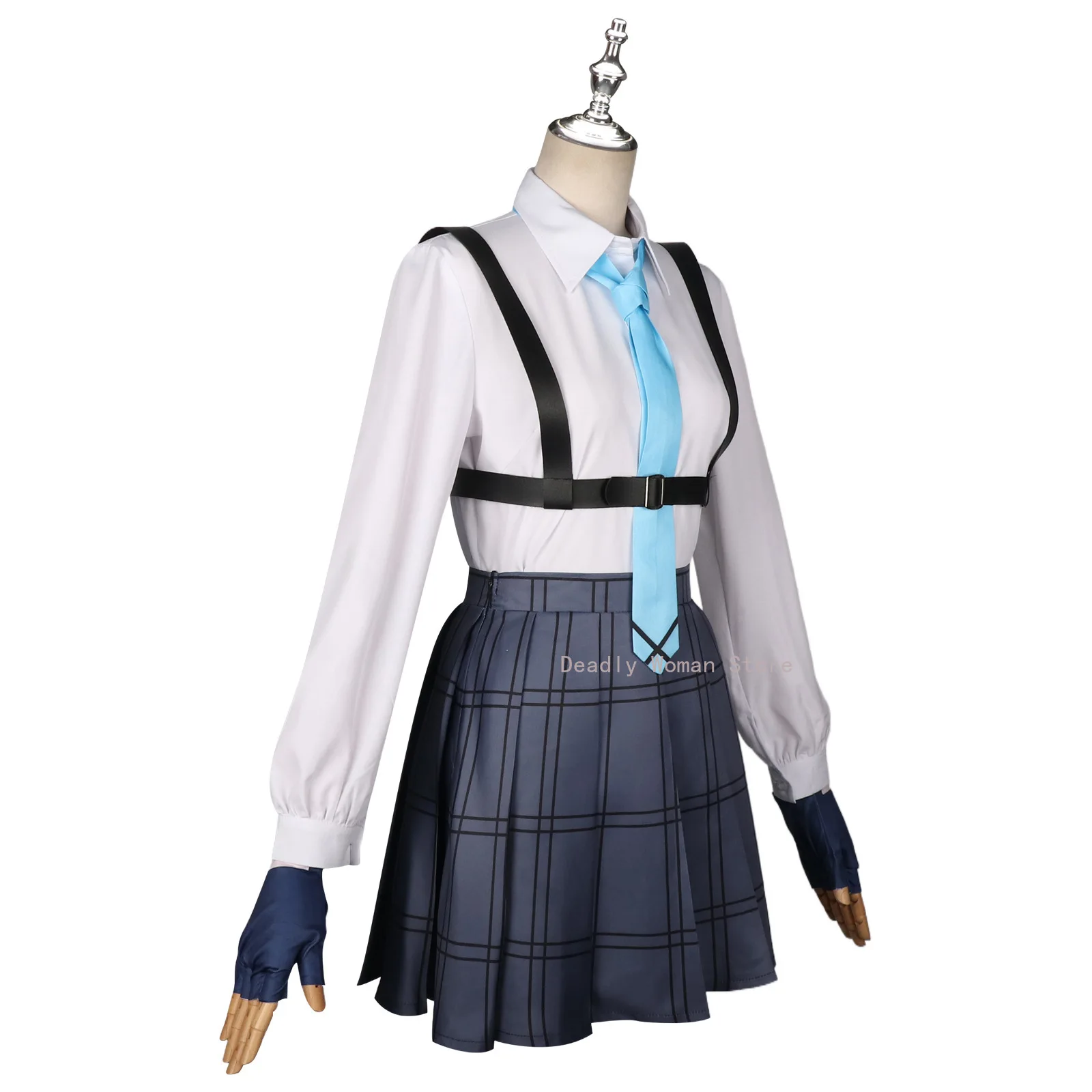 Takanashi Hoshino Cosplay Costume com Peruca para Mulheres, Uniformes Escolares Anime, Arquivo Azul, Halloween Party Outfits, Em Stock, S-XL