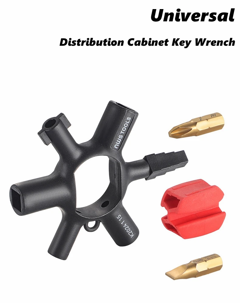 9-in-1 Universal-Verteilerschrank-Schlüssel, Mini-Schraubendreher, Multifunktions-Handwerkzeug für Wasserzähler, Ventile und Aufzüge – Detail 1