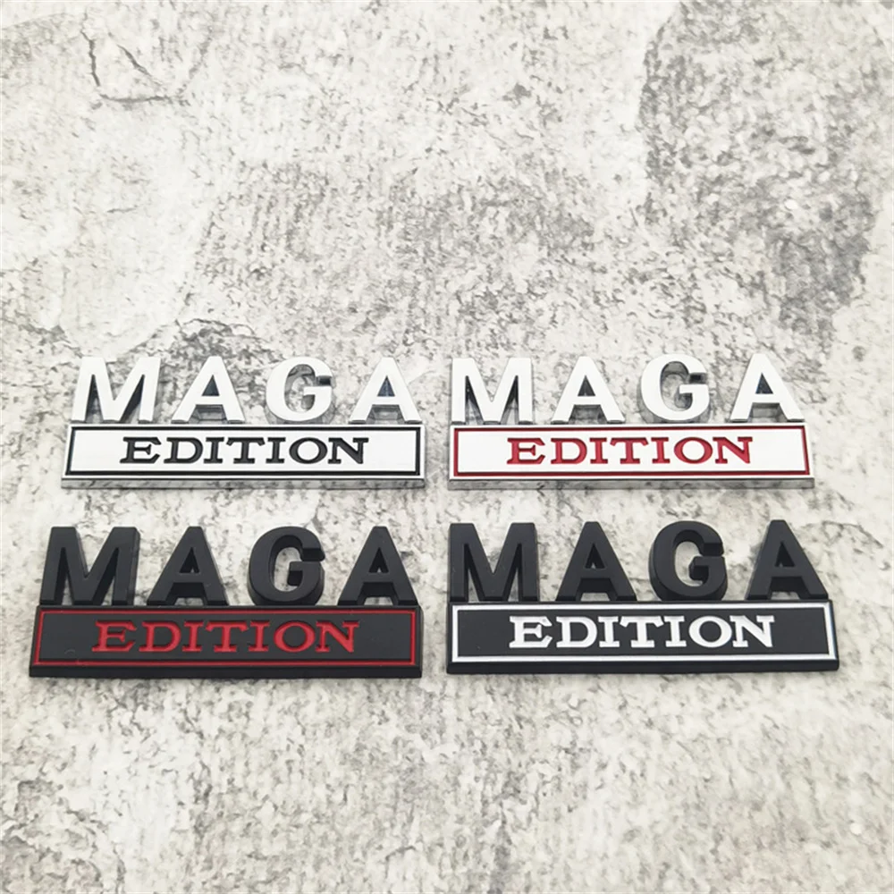 1PC MAGA EDITION Letter Logo Badge Emblem For Car Trunk Fender Or Tailgate Name Plate Decal Vehicle Exterior Accessories