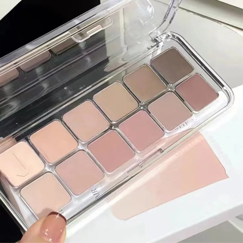 

New 12 Colors Cool Eyeshadow Earth Color Low Saturation Eye Shadow Lasting Full Matte Makeup Palette Women