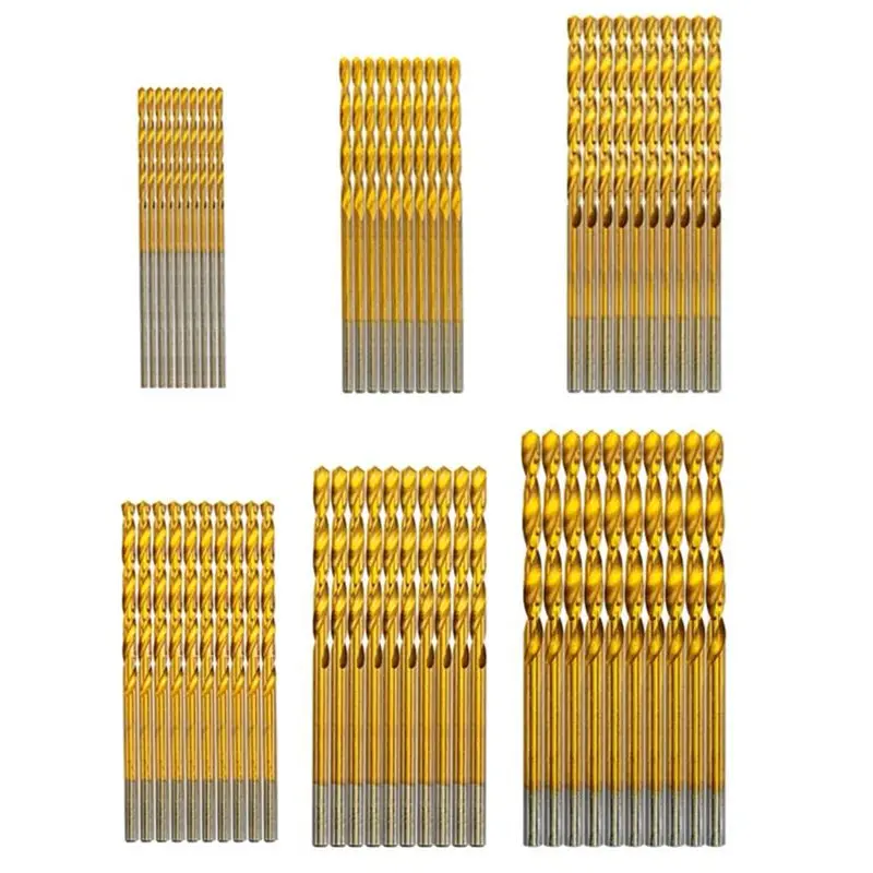 

60PCS Mini Titanium Twist Drill Bit Set 3/64''-1/8'' HSS43 Fully Ground Micro Drill Bits for Wood Metal Plastic Aluminum Alloy