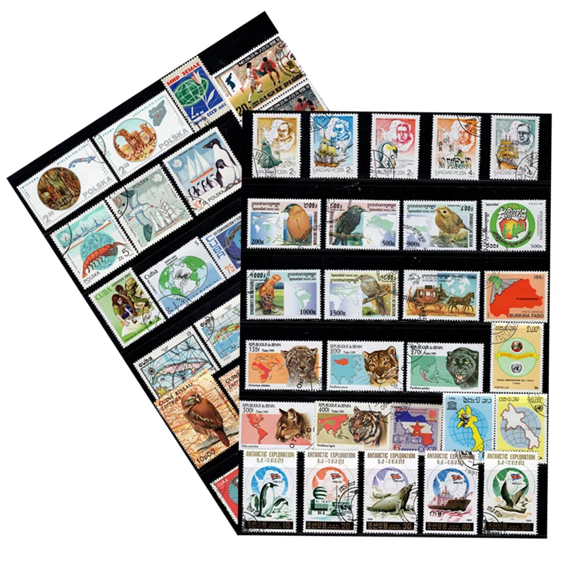 50 PCS / Lot , Topic Map World Wide Unussed Postage Stamps With Post Mark In Good Condition For collectin