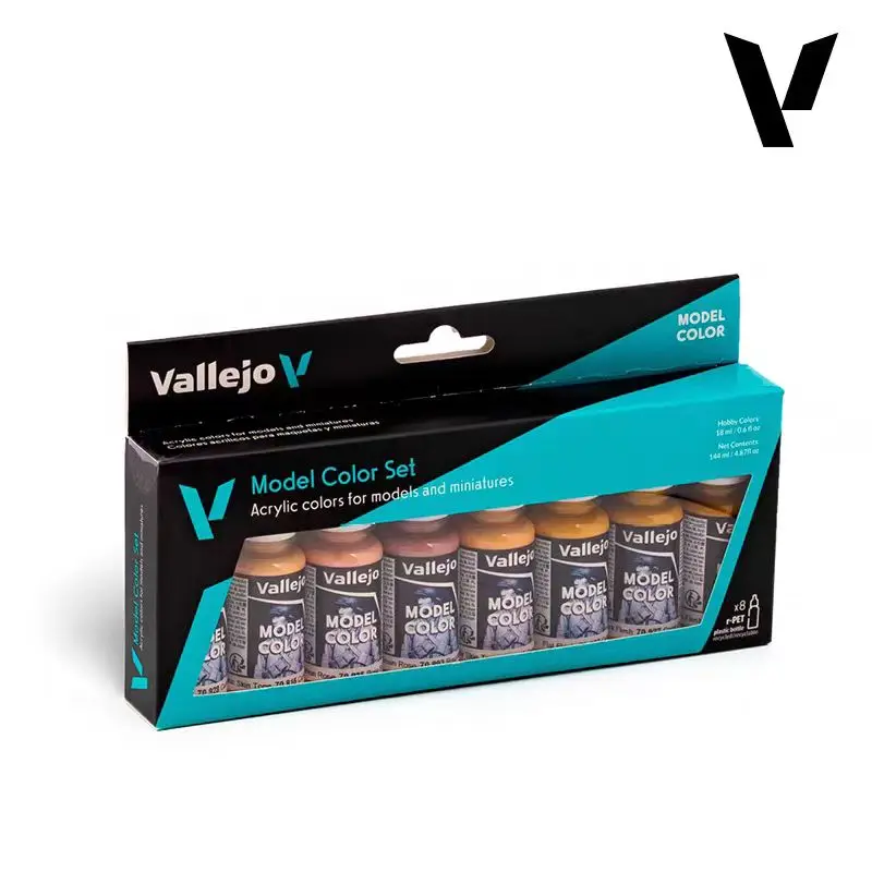Vallejo - Model Color Face & Skin Tones Set | Modeling Environmental Water Based Acrylic Paints | 8 Colors X 18ml 70124 70119