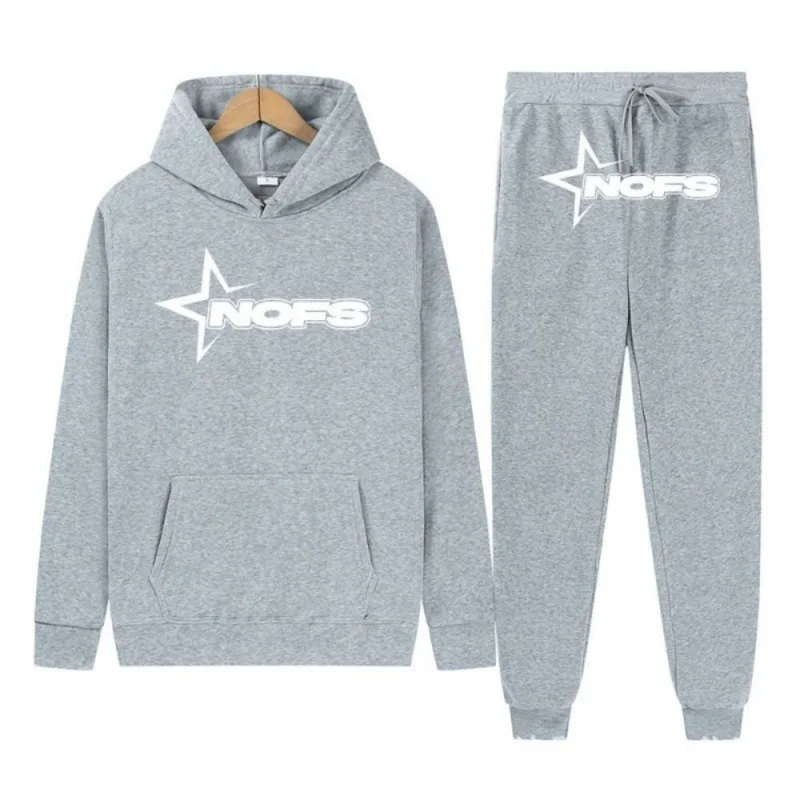 

Men's Fashion Hot Autumn and Winter 2025 Y2K New NOES Hoodie Set Sweater Two-piece Set Goth Punk Rock Clothing Streetwear
