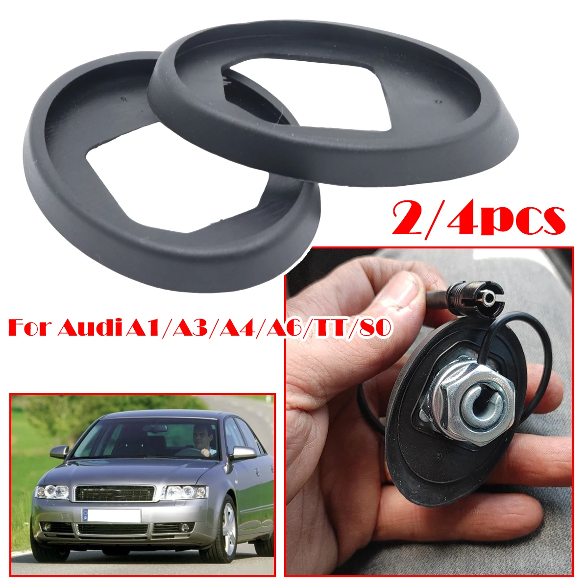 2/4pcs For Audi A1 A3 A4 A6 TT 80 Toyota Corolla 7M AM/FM Roof Radio Antenna Aerial Base Mast Seal Rod Pad Car replacement part