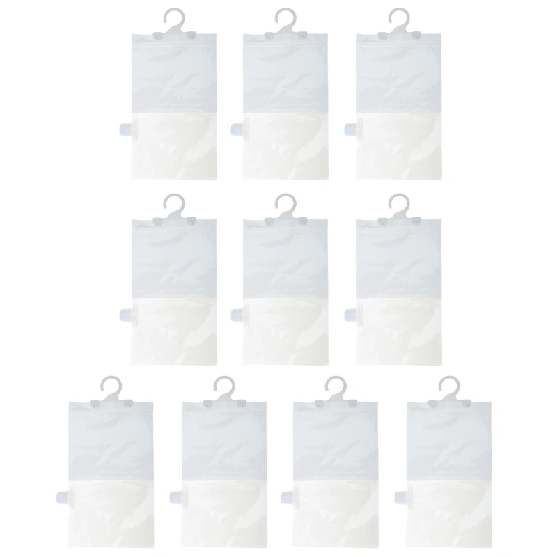 Pack of 10 Hanging Wardrobe Moisture Absorber for Wardrobes Keep Clothes Dry Dehumidifier Bags Portable Dehumidifier A0KF