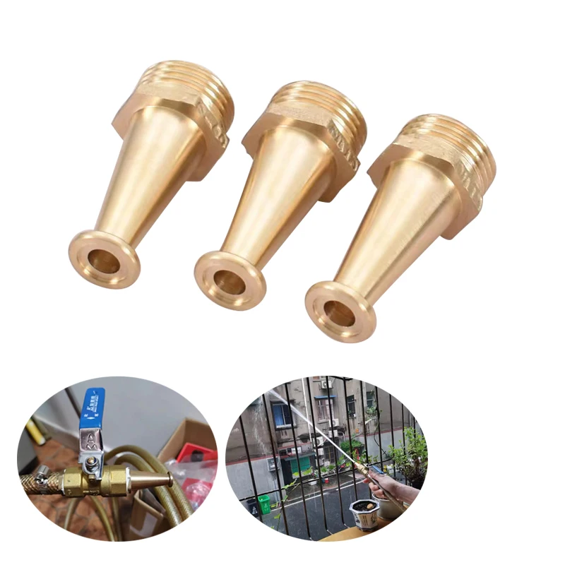 

Brass High Pressure Straight Airbrush Nozzle 1/2 Male Thread Connector for Car Wash Watering Flower Garden Irrigation Fitting