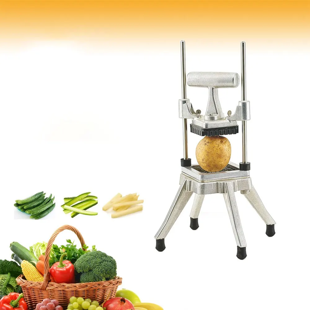 

Commercial Potato Chipper Fruit Vegetable Slicer With 3 Stainless Steel Blades-1/4 1/2 "3/8" French Fries Cutter Potato Cutter