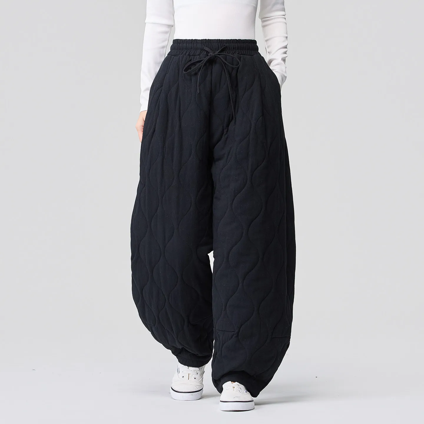 Winter Men Thick Cotton Padded Pants Chinese Tang Style Hanfu Casual Trousers Ancient Vintage Bottoms Men Warm Quilted Pants