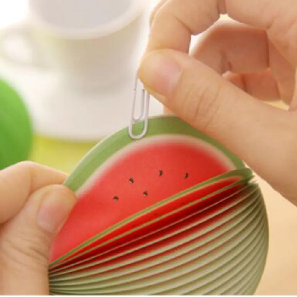 Fruit Themed Watermelon Self-Stick Reminder Pads Reusable No Residue Scratch Paper Notes for Work College Study Home Office Use