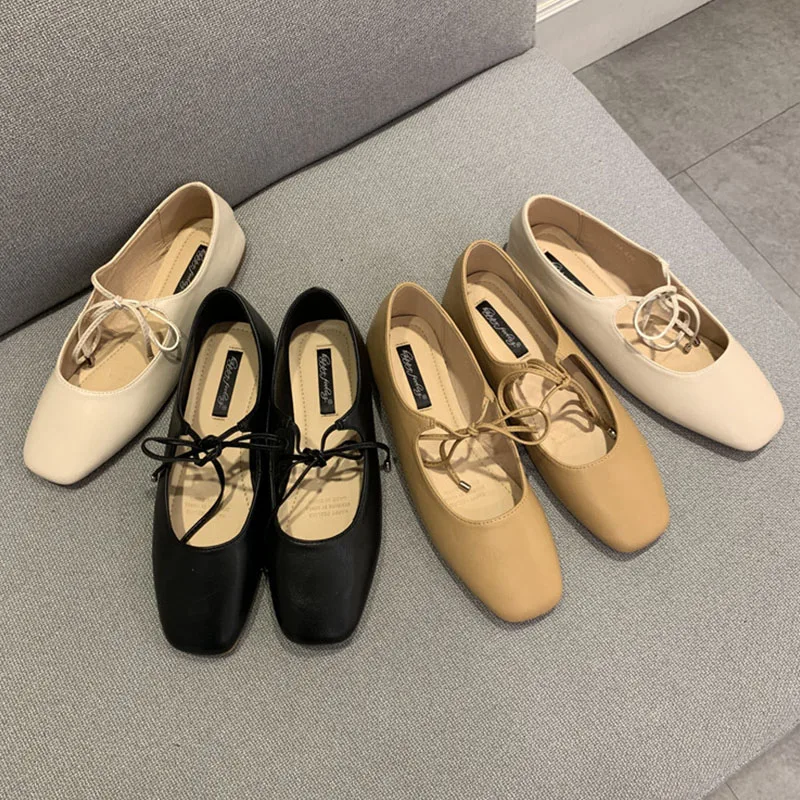 2024 Women Casual Flats Comfortable Soft Boat Shoes Loafers Ballerina Shallow Round Toe Ballet Flat Shoes Women Slip On Side