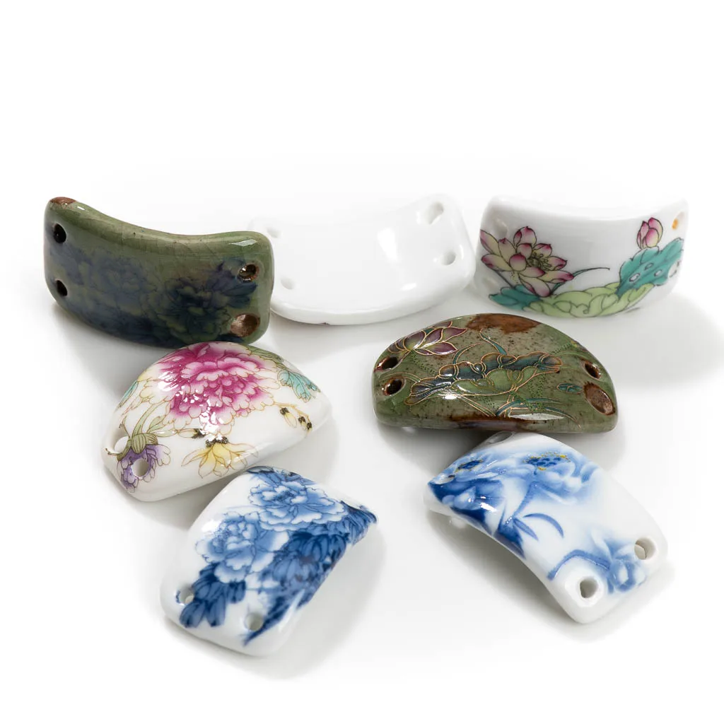 2pcs Blue and White Porcelain Chinese Ancient Style Bracelet Porcelain Chip Accessories Jewelry Making DIY Accessories Z808