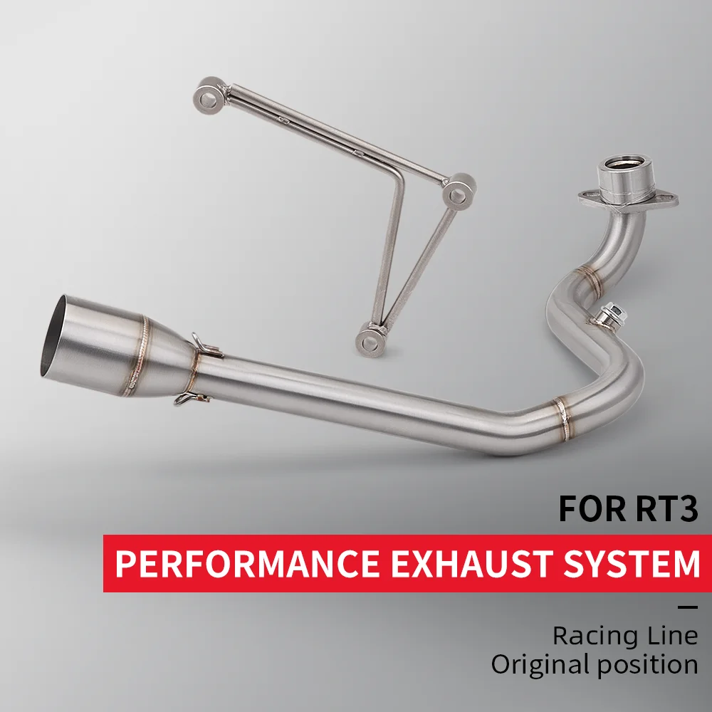 

For RT3 performance, Original position, motorcycle exhaust pipe, modified connector, middle section silencer, 51MM