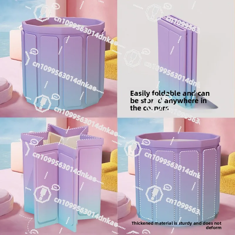 Bath Bucket Folding Adult Household Bath Bucket Adult Full Body  Bath Tub Free Installation