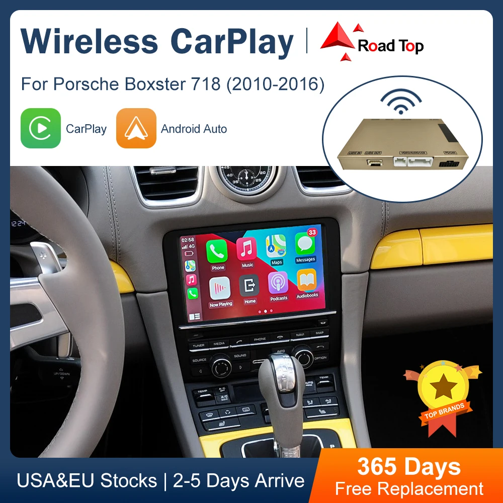 

Road Top Wireless CarPlay for Porsche Macan Cayman Cayenne Boxster 718 PCM3.1 Android Auto Mirror Link AirPlay Car Accessories