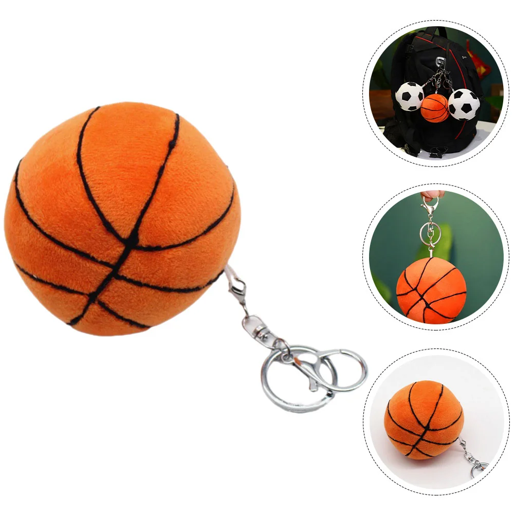 Basketball Keychain Plush Hairy Keychains for Boys Pp Cotton Gifts Sports Ring Miss Child Backpack