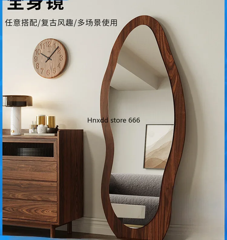 Bedroom cloakroom explosion-proof high definition mirror retro floor full body fitting mirror