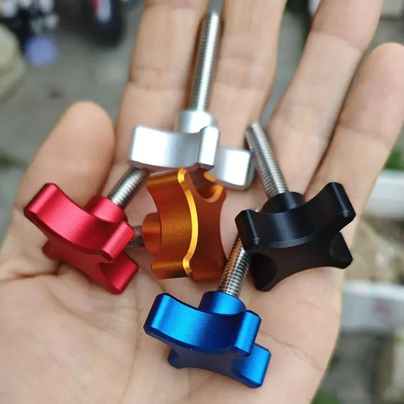 Aluminum Alloy Plum Blossom Handle Hand Screw for 304 Stainless Steel Adjustment Step Screw