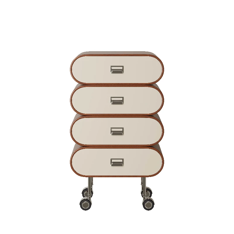

French cream bucket cabinet creative design bedside cabinet sofa side cabinet small apartment movable wall locker