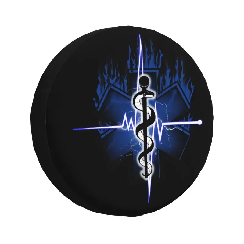 

Custom Star Of Life Spare Wheel Tire Cover for Toyota RAV4 Prado Emt Paramedic Medical Jeep RV SUV 4WD 4x4 Vehicle Accessories
