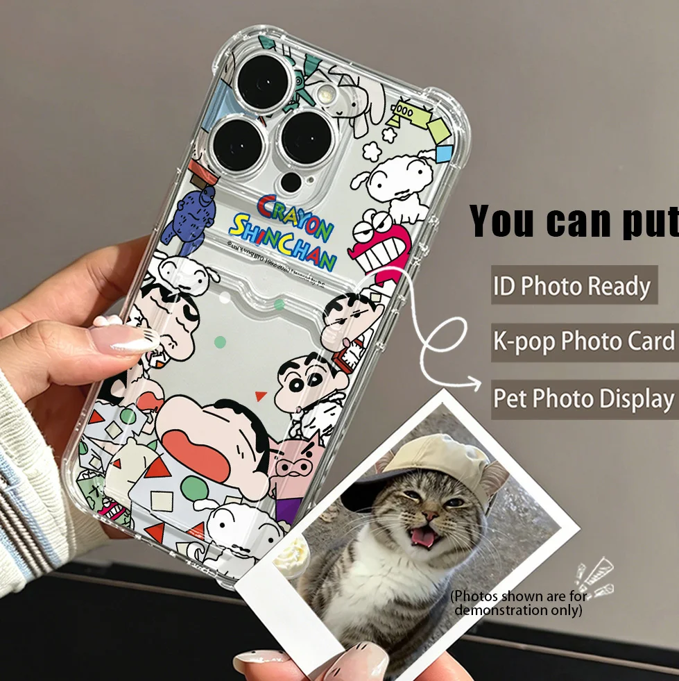 Crayons Shin-chans Card Hold Case for Samsung Galaxy A17 A07 A56 A36 A26 A55 A35 A06 A05 A24 A14 A54 A15 A05S A25 A34 A23 4G 5G view 2