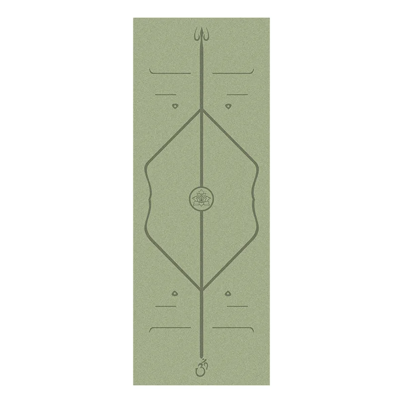 New coconut matte PU yoga mat, non-slip beginner, body position line, widened yoga mat