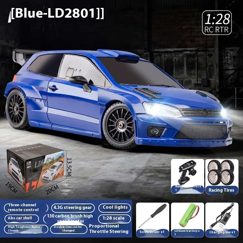 LD2801 RC Drift car 1:28 Race Cars 2.4g Radio Control 4WD High-Speed Motor Vehicle Model Cars Toy for Christmas Gifts