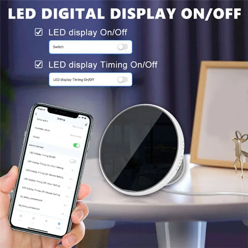 DTD485 Hot Sale-WiFi Thermometer Hygrometer: Digital Indoor Temperature Humidity Sensor with LED Backlit Display, App Notificati