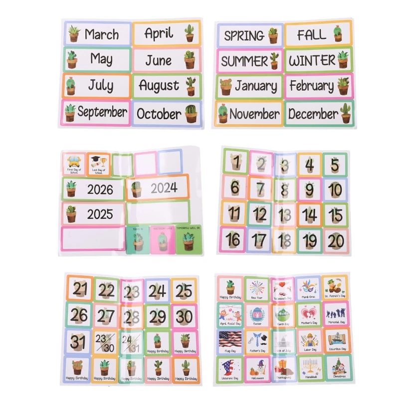 Monthly Calendar Pocket Chart for Classroom Kids Calendar Learning Pocket Chart