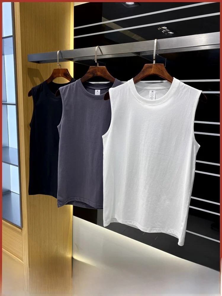 

Heavyweight Waed Pure Cotton Men's Outdoor Sports Vest Base Layer oulder T-irt Summer New Arrival Multiple Pieces Required