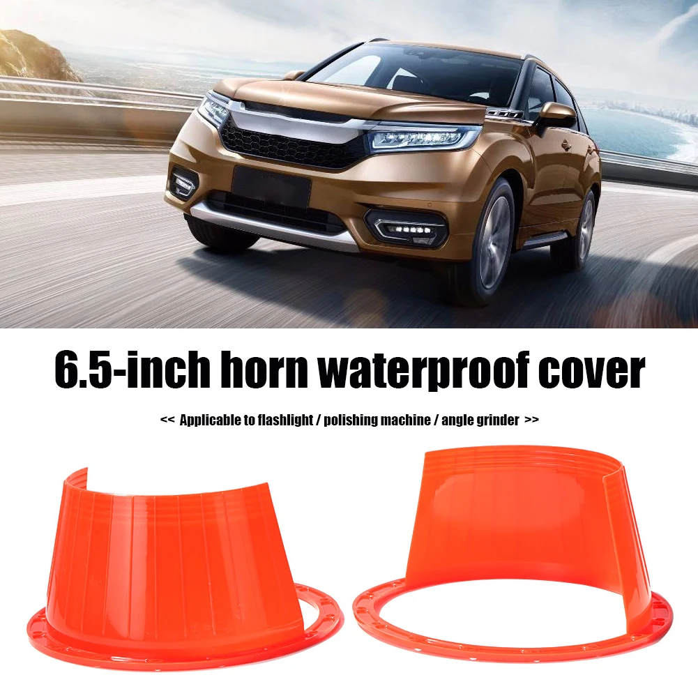 2 قطعة 6.5 بوصة سيارة الصوت تجديد المتكلم غطاء مقاوم للماء الأحمر المتكلم لينة غطاء مقاوم للماء العالمي مكبر صوت للسيارة الدائري #2