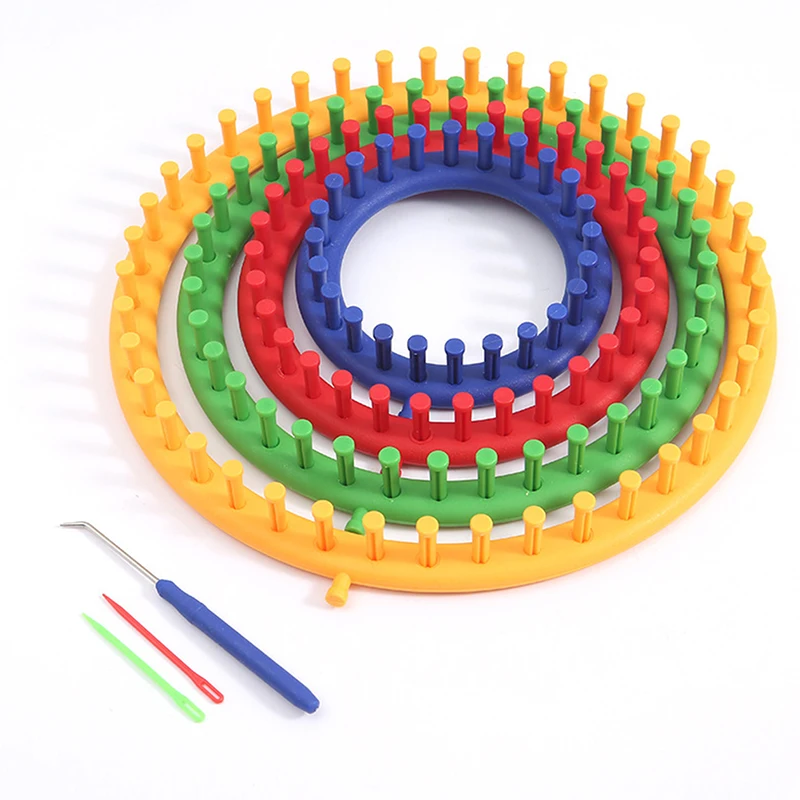 【F】1Set Rectangle Round Knitting Loom Weaving Scarf Sweater Hat Shawl Stitching Knitting DIY Handmade Craft Braiding Tool