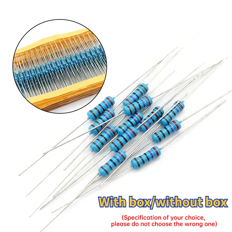 0.25W Metal Film Resistor kit set 30 Values resistors pack , 10 ohm ~1M Resistance 1% Set of resistors diy electronic components