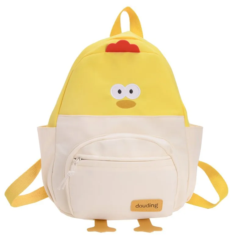 

Girl's Cartoon cute chicken backpack Japanese children funny canvas backpack high school students schoolbag