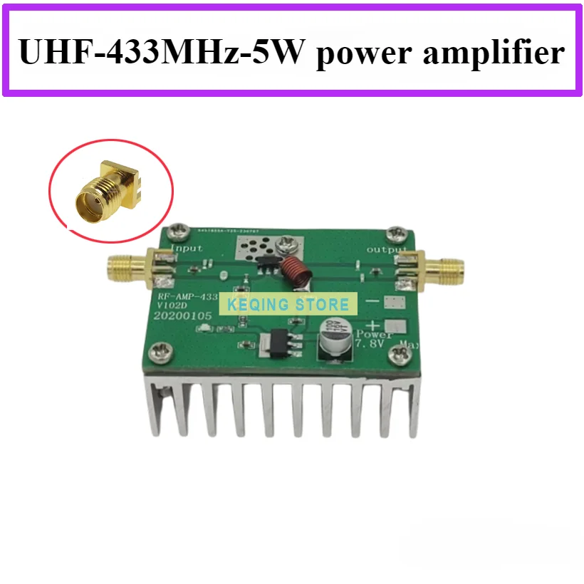 433MHz 5W Microwave RF Power Amplifier Module broadband UHF Power Amplifier Range Extender Module Board