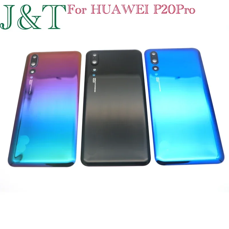 For Huawei P20 Pro Battery Back Cover 3D Glass Panel P20Pro Rear Back Door Battery Housing Case Camera Lens Adhesive Replace