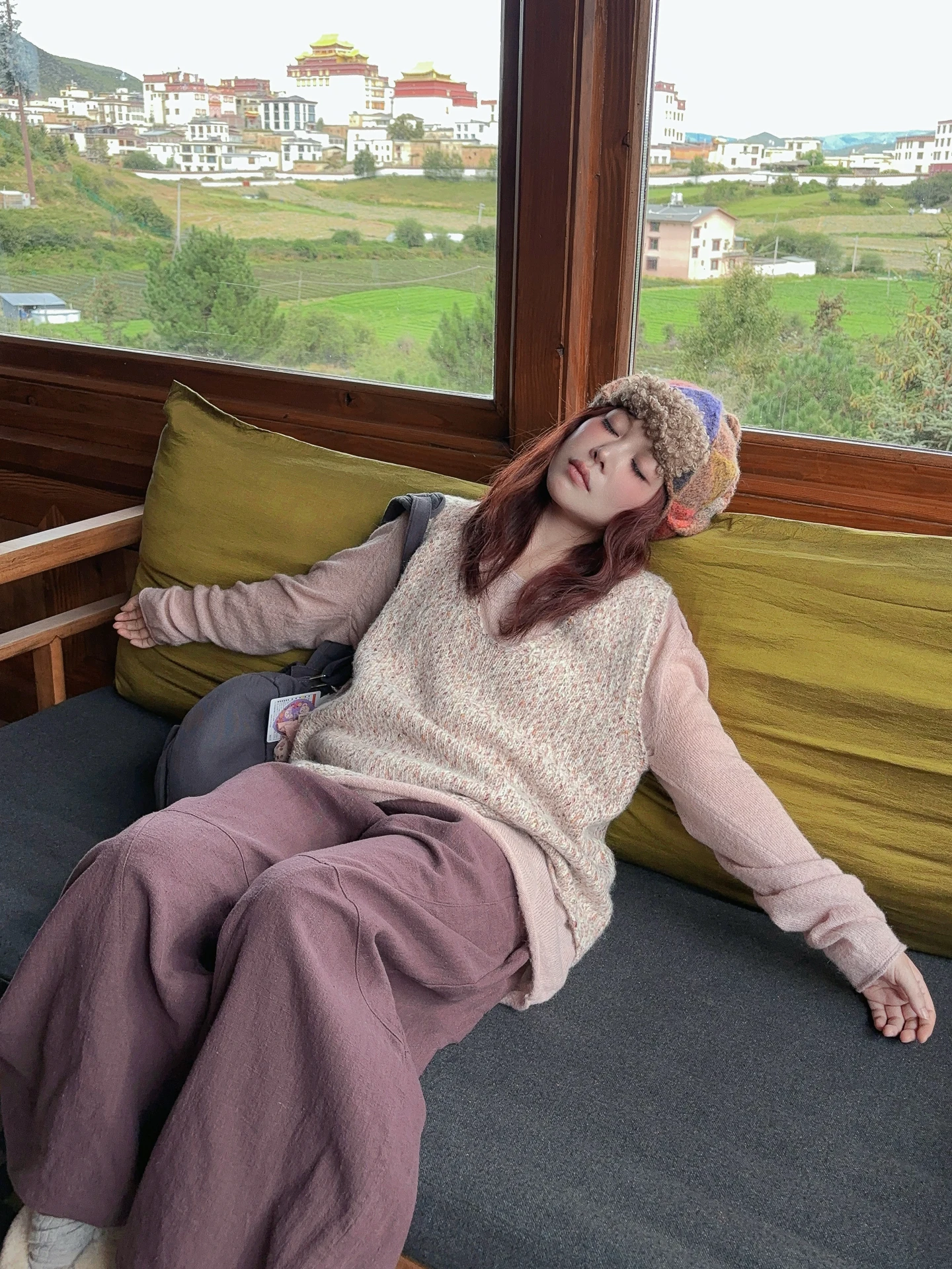 

Свитер TASTILY ручной работы с эффектом многослойности и теплым утеплением, V-образный вырез, длинный рукав, стандартный крой, осень-зима