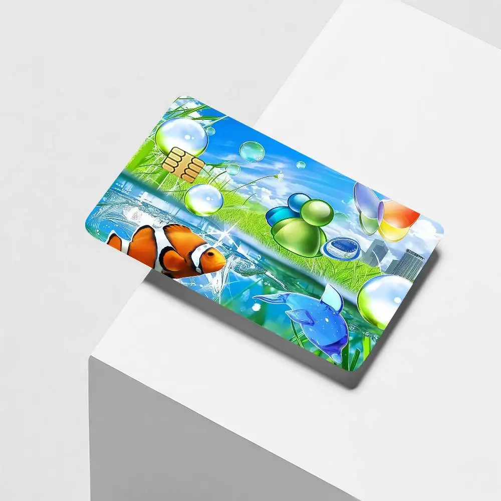 Fashion print Frutiger Aero Credit Card Decorative Card Stickers Suitable For Bank Cards Metro Transit Anti-scratch Gift 4PCS