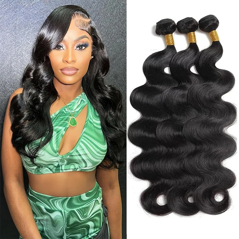 

Body Wave Bundles Human Hair Extensions Brazilian Remy Hair Water Wavy Bundles Weaves Double Drawn Wholesale Natural Tissages