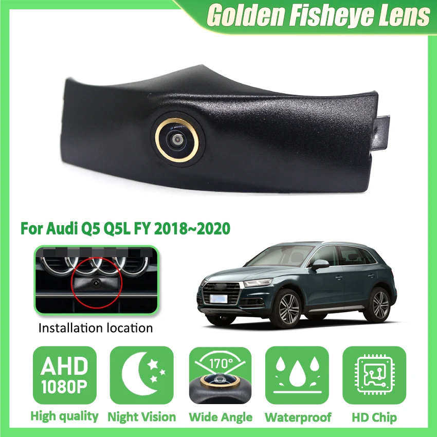 

HD CCD Автомобильная камера переднего вида для парковки ночного видения, положительная водонепроницаемая камера с логотипом высокого качества для Audi Q5 Q5L FY 2018 2019 2020