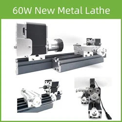 All-metal Miniature Lathe 60W Didactical Mini metal Lathe Machine Tool for Cylindrical workpiece Hobbyist Woodworking Craft