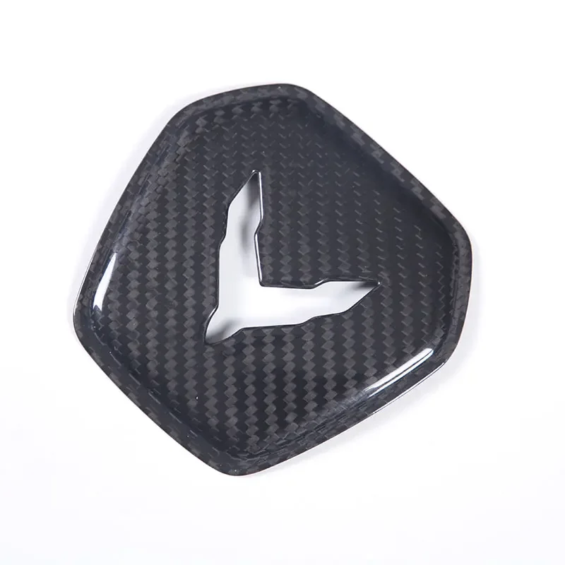 

For Chevrolet Corvette C8 Stingray Z51 Z06 2020-25 Real Carbon Fiber Car Steering Wheel Logo Cover Trim Interior Car Accessories