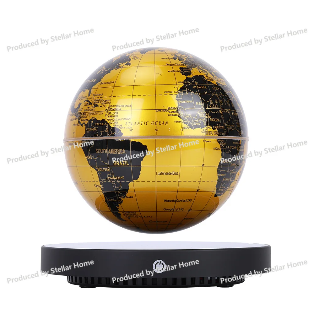Magnetic Levitation Globe Clock Base Golden Luminous Globe Colorful Atmosphere Night Light Technical Sense Ornament